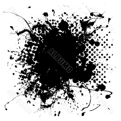 large halftone ink splat