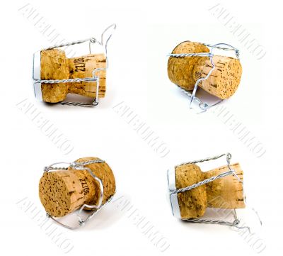 four champagne corks