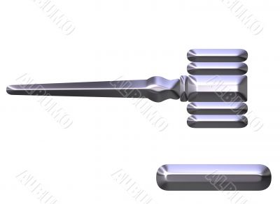 3D Silver Judge`s Gavel
