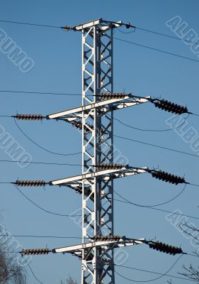 Mast of electricity transmissions