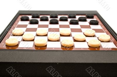 checkers on a board
