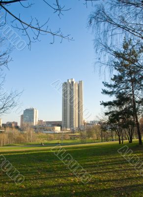 City view from the park
