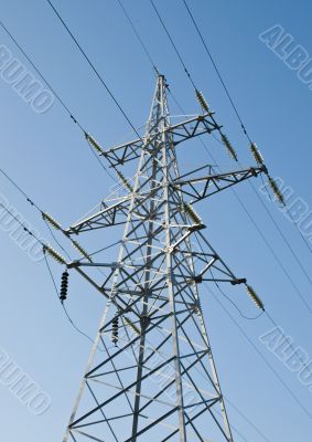 Mast of electricity transmissions