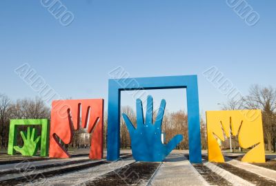 Sculptural park composition