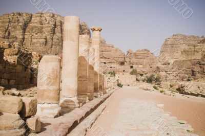 Petra ruins and mountains in Jordan