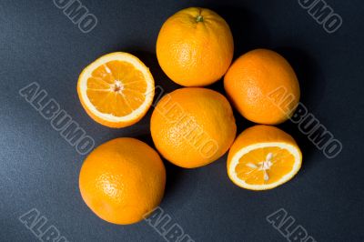 Six orange fruits