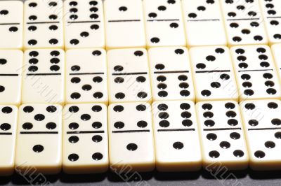 Close up of dominoes.