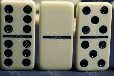 Close up of group dominoes.