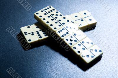 Close up of group dominoes.