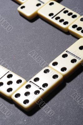 Close up of group dominoes.