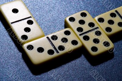 Close up of dominoes.