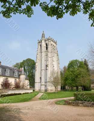 Medieval tower in french abbey