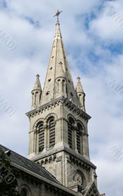 High bell tower of catholic church