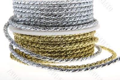Decoration ribbon gold and silver