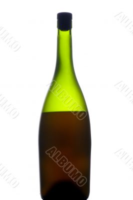 cognac bottle on white