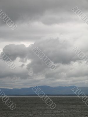dark stormy ocean view