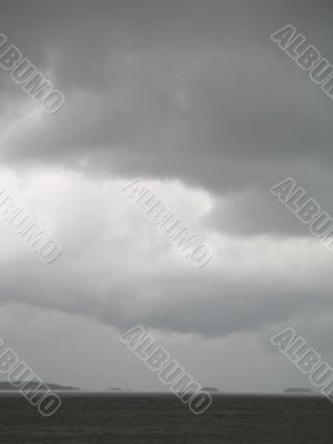 dark stormy ocean view