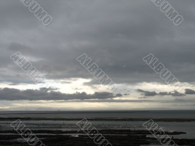 dark stormy ocean view