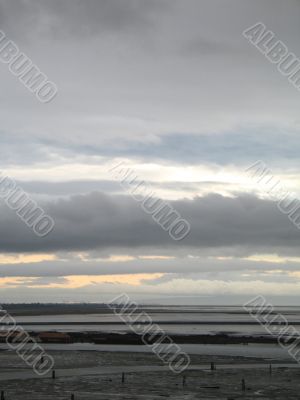 dark stormy ocean view