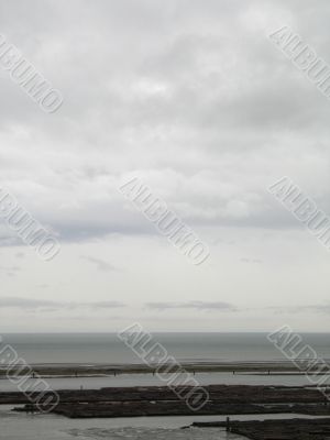 dark stormy ocean view