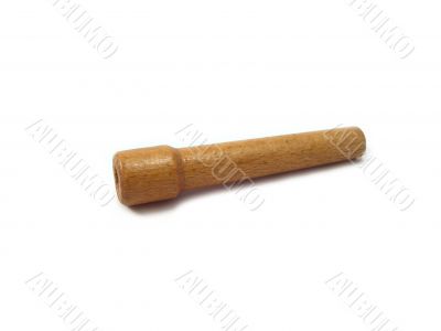 The wooden handle