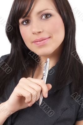 Beautiful brunette businesswoman