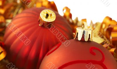 Red Christmas baubles