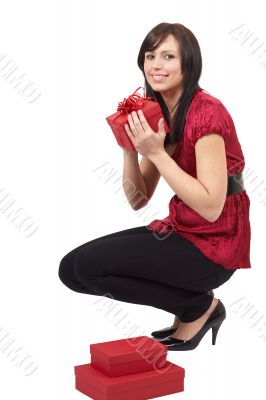 Portrait of beautiful brunette woman
