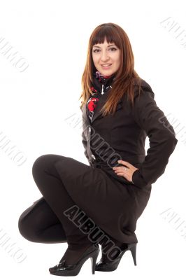 young woman in topcoat