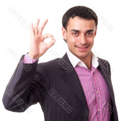 smiling businessman with O.K.