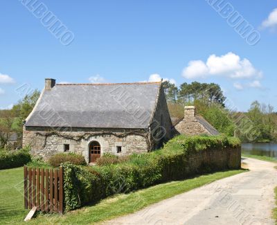 Old french village house view