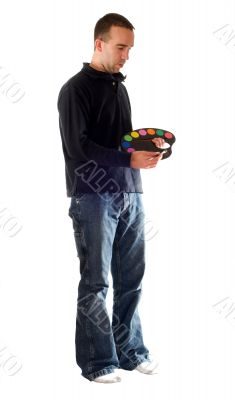 Isolated Man Painting
