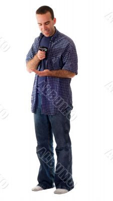 Man Examining His Hand
