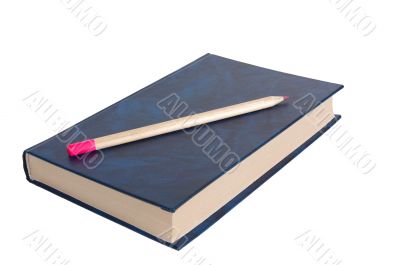 Book and pencil.