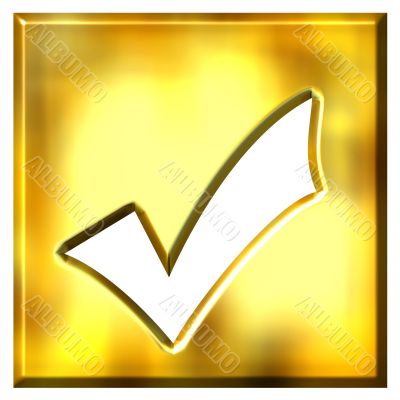 3D Golden  Framed Tick