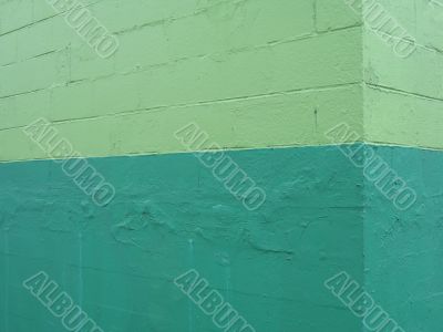 green brick wall