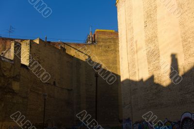 Dark corner in a sunny day