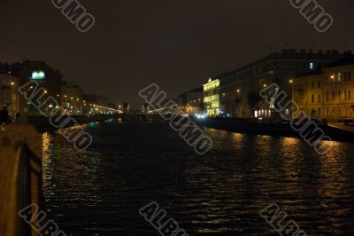 Night. Saint-Petersburg. The river Fontanka
