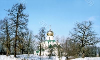 Orthodox church in winter day