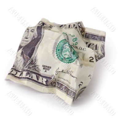 crumpled dollar