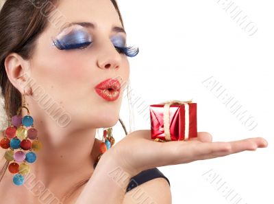 Portrait of beautiful brunette woman