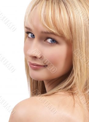 Portrait of beautiful blonde woman