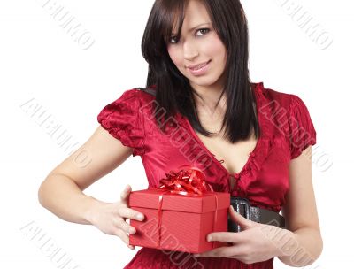 Portrait of beautiful brunette woman