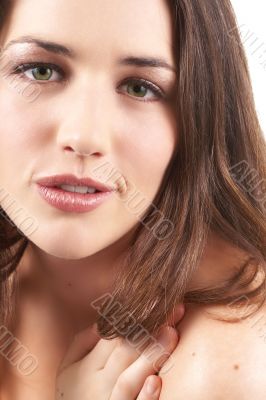 Portrait of beautiful brunette woman