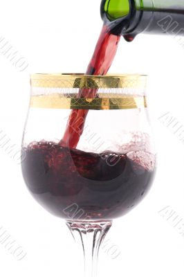 Open red wine bottle