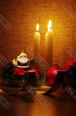 Santa in candles light