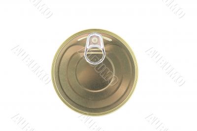 metal tin on white background