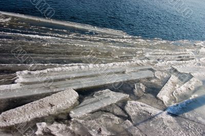 Ice-floe on the river