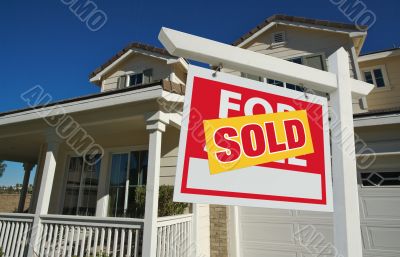 Sold Home For Sale Sign & New Home