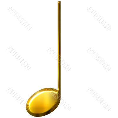 3D Golden Quarter Note